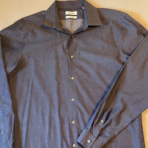 Calvin Klein Men's Dark Blue Dress Shirt